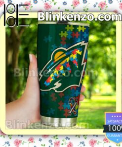 NHL Minnesota Wild Autism Awareness Tumbler Travel Mug b