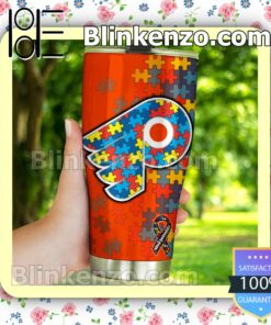 NHL Philadelphia Flyers Autism Awareness Tumbler Travel Mug b