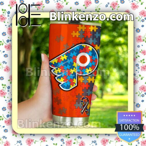 NHL Philadelphia Flyers Autism Awareness Tumbler Travel Mug b