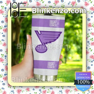 NHL St. Louis Blues Fights Cancer Tumbler Travel Mug a