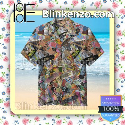 Old Skateboard Doodle Men Short Sleeve Shirts