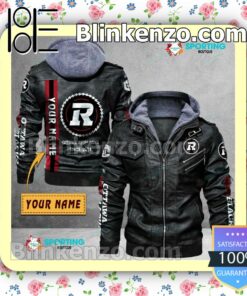 Ottawa Redblacks Custom Logo Print Motorcycle Leather Jacket