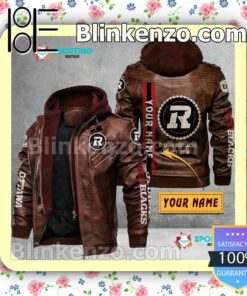 Ottawa Redblacks Custom Logo Print Motorcycle Leather Jacket a