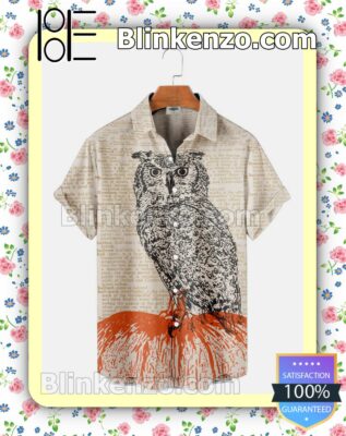 Owl On A Vintage Dictionary Page Halloween 2022 Idea Shirt