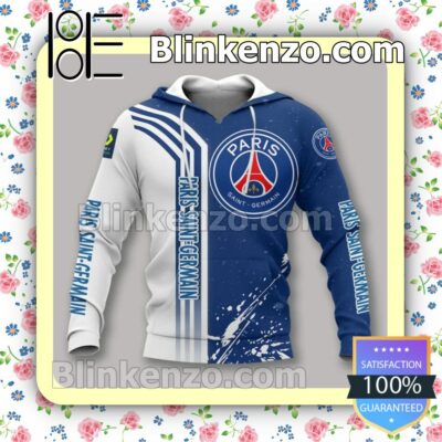 Paris Saint-Germain FC White Splash Men T-shirt, Hooded Sweatshirt b