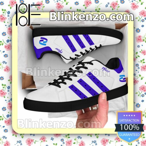 Pfizer Logo Brand Adidas Low Top Shoes a