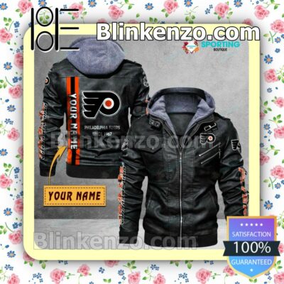 Philadelphia Flyers Custom Logo Print Motorcycle Leather Jacket