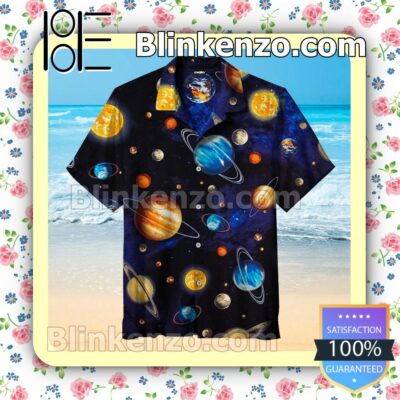 Planets And Planets Men Short Sleeve Shirts