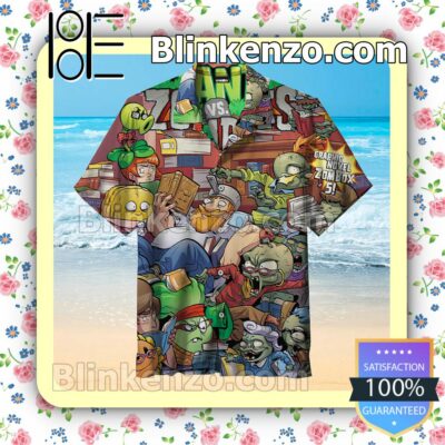 Plants Vs. Zombies Men Short Sleeve Shirts