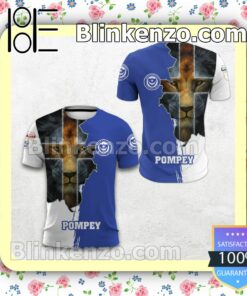 Portsmouth FC Pompey Lion Cross Men T-shirt, Hooded Sweatshirt a