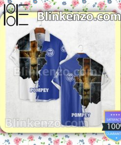 Portsmouth FC Pompey Lion Cross Men T-shirt, Hooded Sweatshirt y