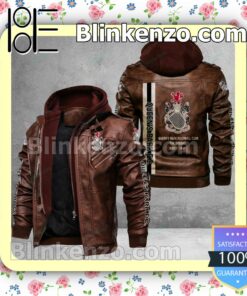 Queen's Park F.C. Logo Print Motorcycle Leather Jacket a