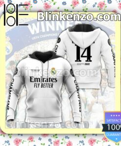 Real Madrid Cf Emirates Fly Better Champions 14 Hooded Jacket, Tee c