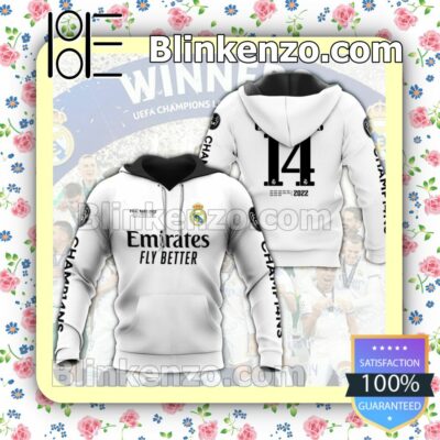 Real Madrid Cf Emirates Fly Better Champions 14 Hooded Jacket, Tee c