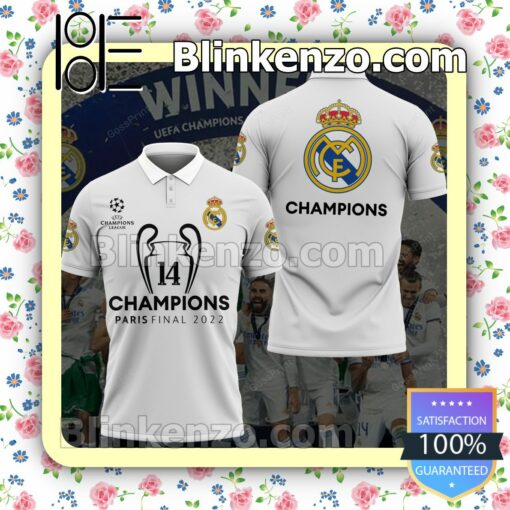 Real Madrid UEFA Champions League Champions Paris Final 2022 Polo Short Sleeve Shirt