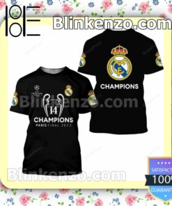 Real Madrid Uefa Champions League Paris Final 2022 Black Hooded Jacket, Tee