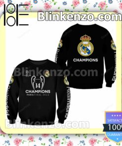 Real Madrid Uefa Champions League Paris Final 2022 Black Hooded Jacket, Tee a