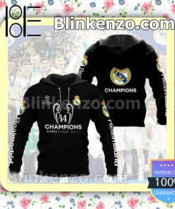 Real Madrid Uefa Champions League Paris Final 2022 Black Hooded Jacket, Tee c