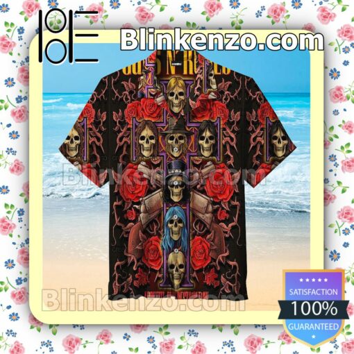 Rock Band Guns N'roses Printed Men Short Sleeve Shirts