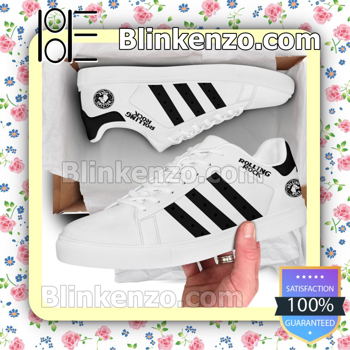 Rolling Rock Logo Brand Adidas Low Top Shoes