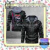 Ross County Logo Print Motorcycle Leather Jacket