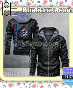 SC Rapperswil-Jona Lakers Logo Print Motorcycle Leather Jacket