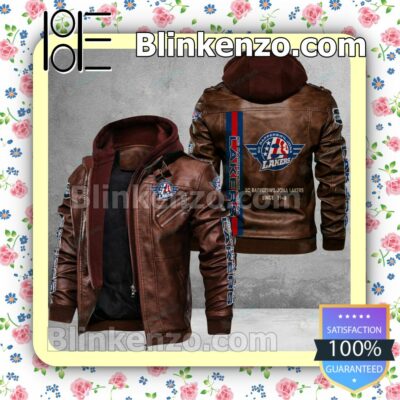 SC Rapperswil-Jona Lakers Logo Print Motorcycle Leather Jacket a