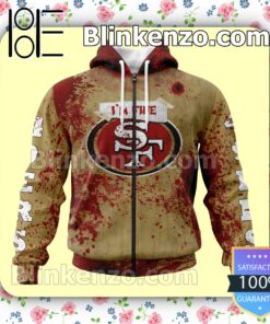 Excellent San Francisco 49ers Blood Jersey NFL Custom Halloween 2022 Shirts