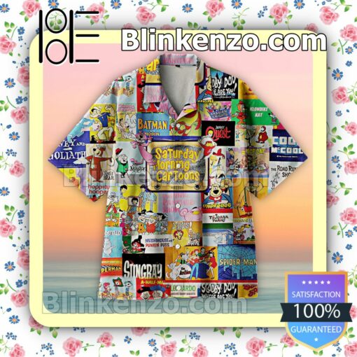 Saturday Morning Cartoons Men Short Sleeve Shirts