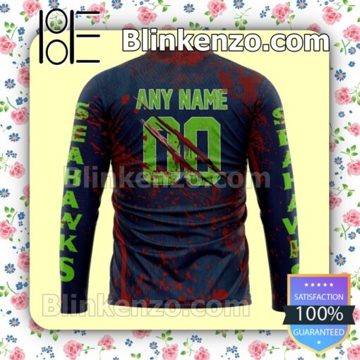 Unisex Seattle Seahawks Blood Jersey NFL Custom Halloween 2022 Shirts