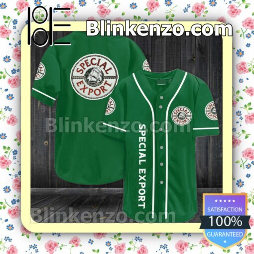 Special Export Beer Green Custom Baseball Jersey for Men Women
