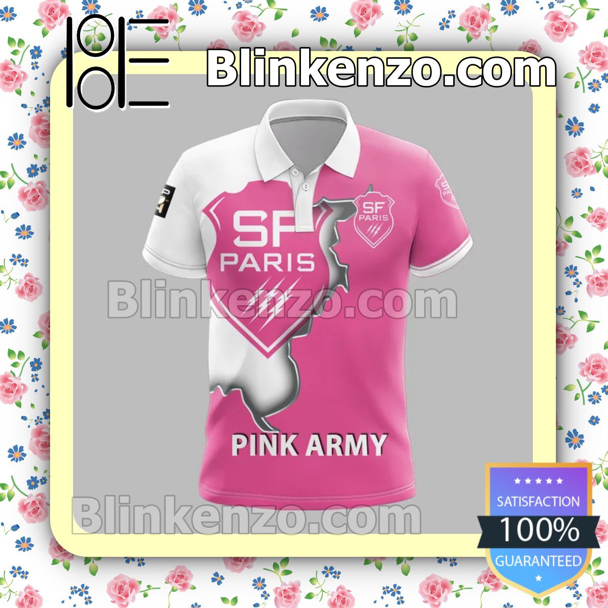 POD Stade Francais Pink Army Men T-shirt, Hooded Sweatshirt