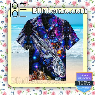 Star Wars Psychedelic Collage Poster Men Short Sleeve Shirts