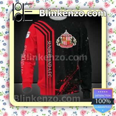 Sunderland AFC Red Splash Men T-shirt, Hooded Sweatshirt b