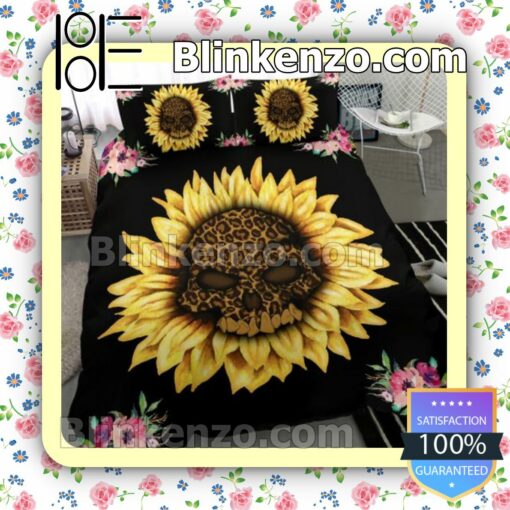 Sunflower Skull Floral Queen Comforter Set b