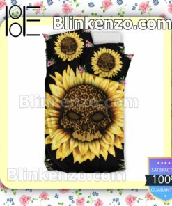 Sunflower Skull Floral Queen Comforter Set c
