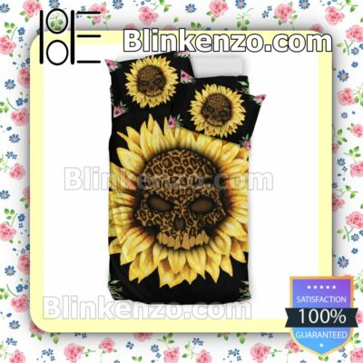 Sunflower Skull Floral Queen Comforter Set c