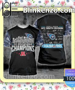 Tennessee Titans 2021- 2022 Afc South Division Champions City Printed Hooded Jacket, Tee