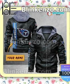 Tennessee Titans Custom Logo Print Motorcycle Leather Jacket
