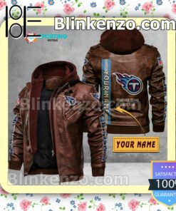 Tennessee Titans Custom Logo Print Motorcycle Leather Jacket a