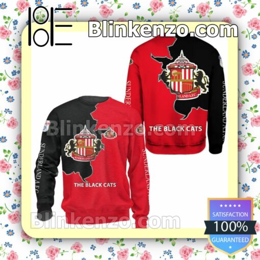 The Black Cats Sunderland AFC Black Red Men T-shirt, Hooded Sweatshirt z