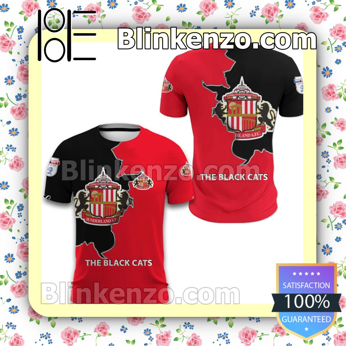 Rating The Black Cats Sunderland AFC Black Red Men T-shirt, Hooded Sweatshirt