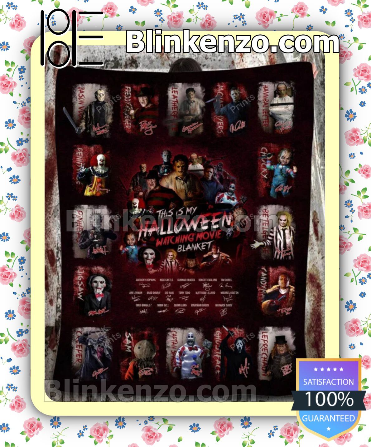 Mother's Day Gift This Is My Halloween Watching Movie Signatures Sherpa Blanket