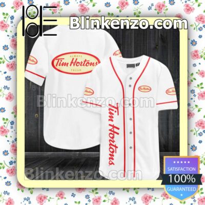 Tim Hortons Always Fresh Custom Baseball Jersey for Men Women