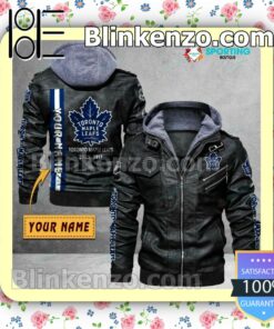 Toronto Maple Leafs Custom Logo Print Motorcycle Leather Jacket