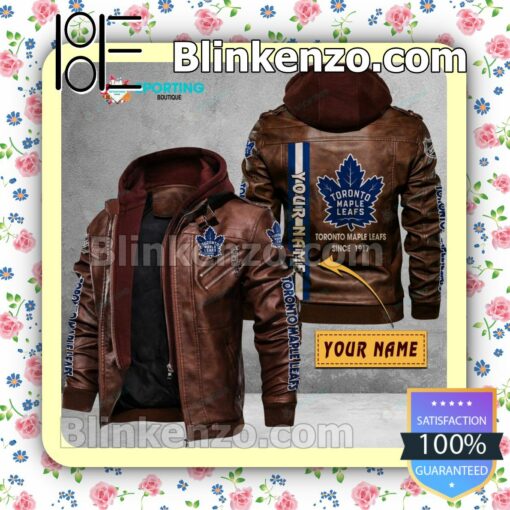 Toronto Maple Leafs Custom Logo Print Motorcycle Leather Jacket a