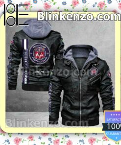 Toulouse Football Club Logo Print Motorcycle Leather Jacket