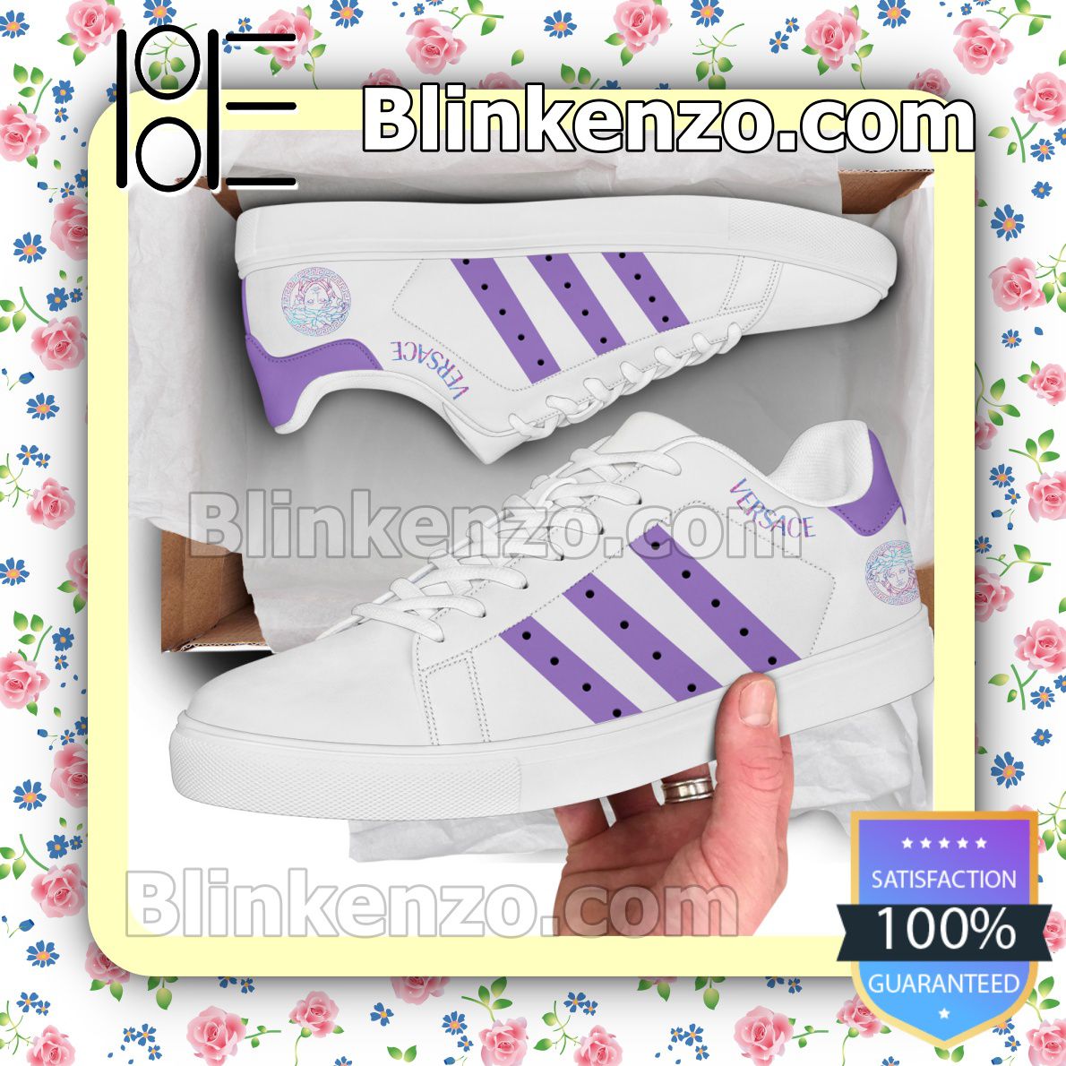 Versace Logo Brand Adidas Low Top Shoes