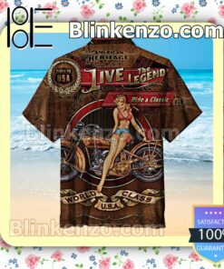 Vintage Motorcycle Men Short Sleeve Shirts a