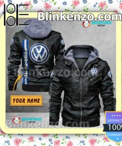 Volkswagen Custom Logo Print Motorcycle Leather Jacket